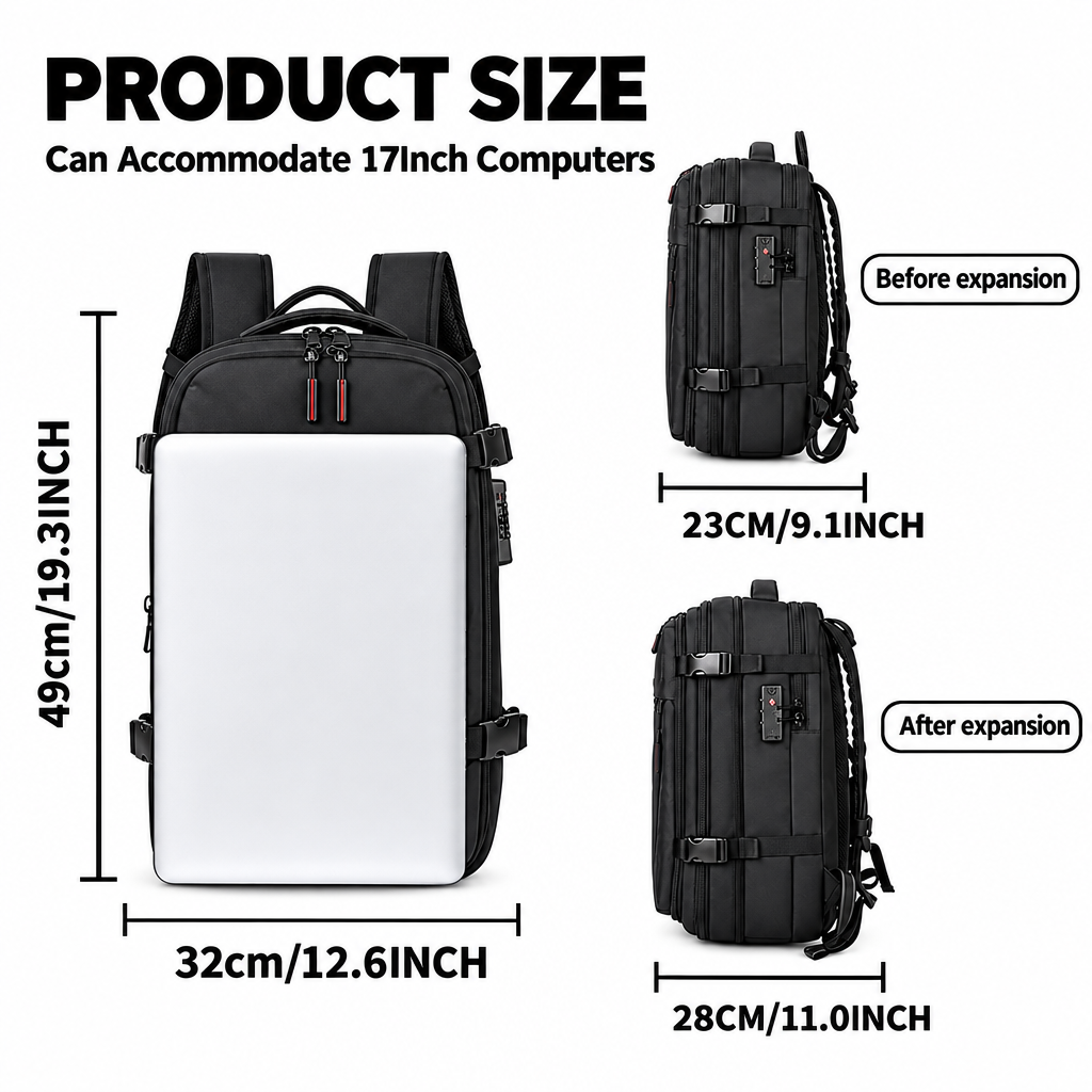 TaviBag™ VacPack dimensions and sizing specifications diagram